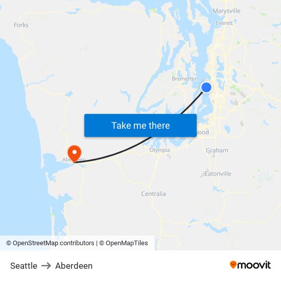 Seattle to Aberdeen map