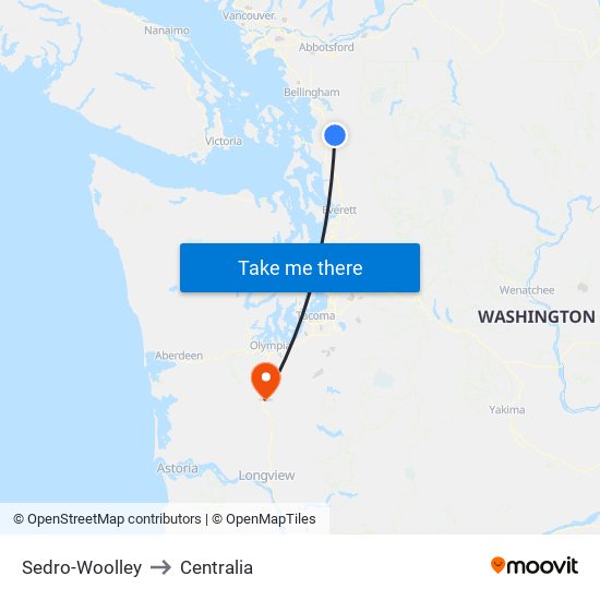 Sedro-Woolley to Centralia map