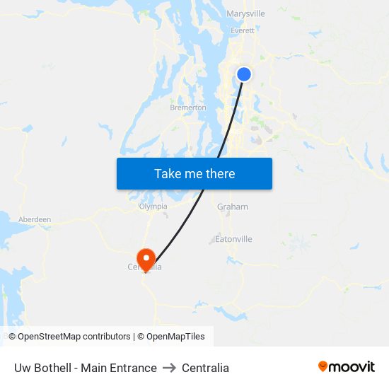 Uw Bothell - Main Entrance to Centralia map
