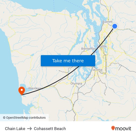 Chain Lake to Cohassett Beach map