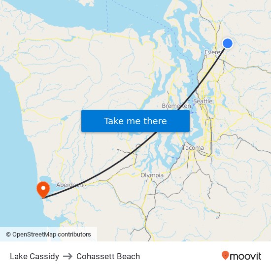 Lake Cassidy to Cohassett Beach map