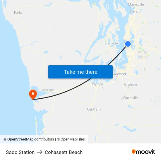 Sodo Station to Cohassett Beach map