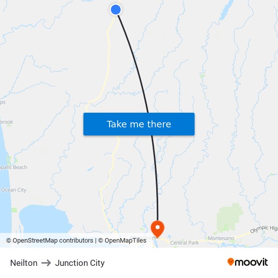 Neilton to Junction City map