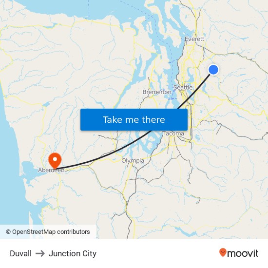 Duvall to Junction City map