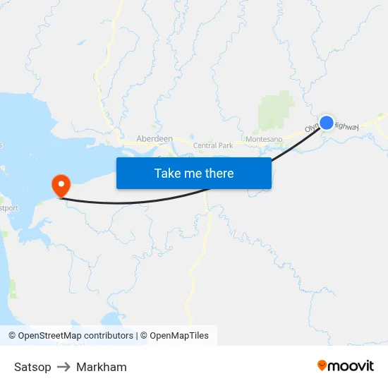 Satsop to Markham map