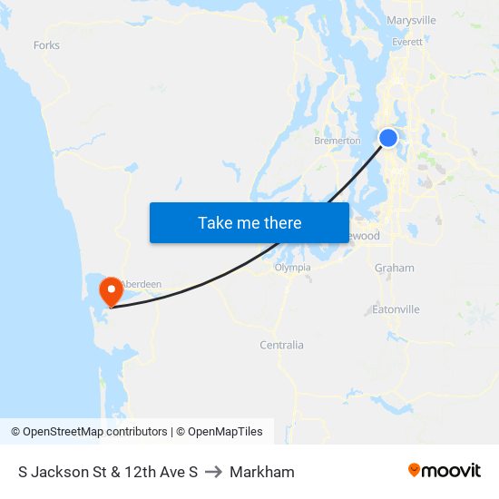 S Jackson St & 12th Ave S to Markham map