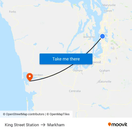 King Street Station to Markham map