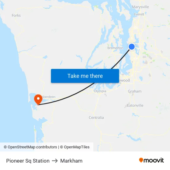 Pioneer Sq Station to Markham map
