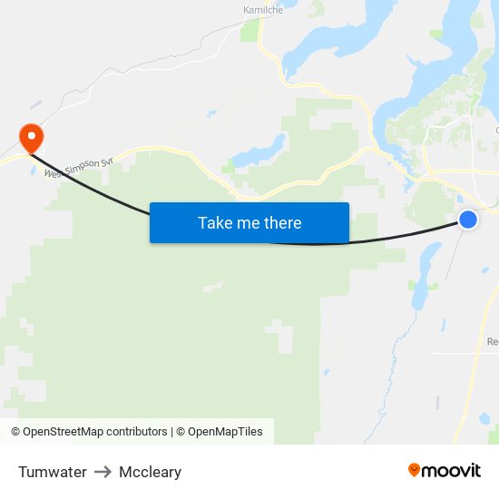 Tumwater to Mccleary map