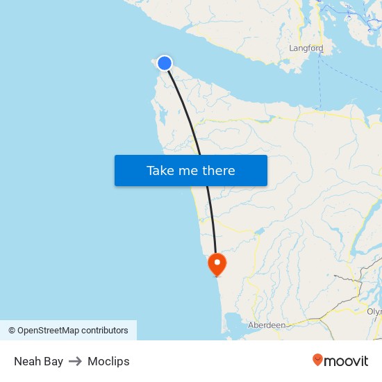 Neah Bay to Moclips map