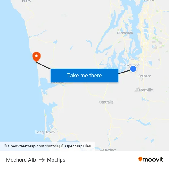 Mcchord Afb to Moclips map