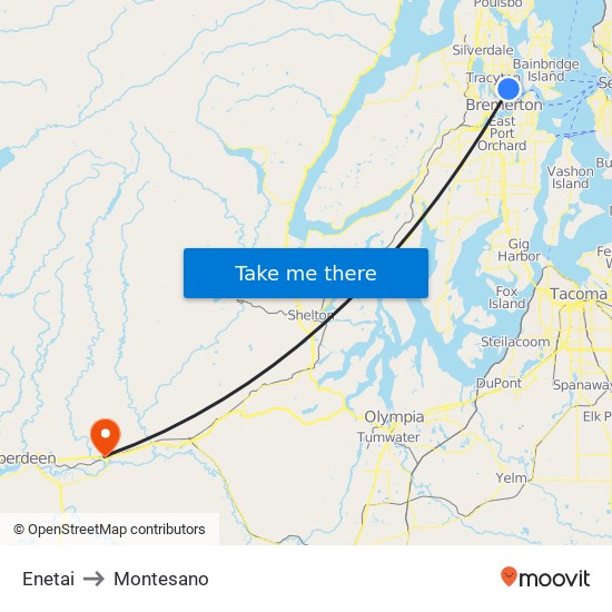 Enetai to Montesano map