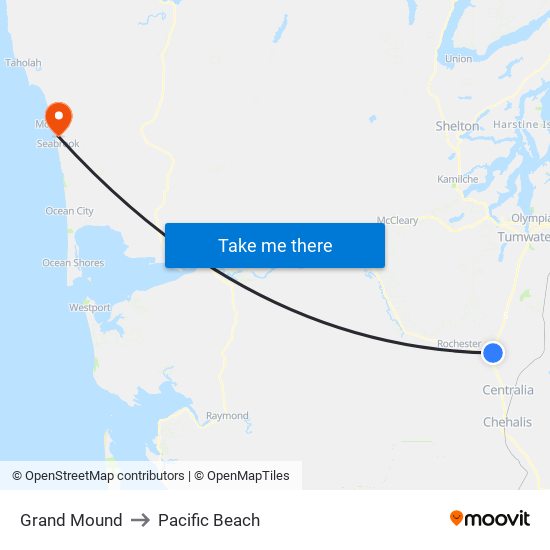 Grand Mound to Pacific Beach map