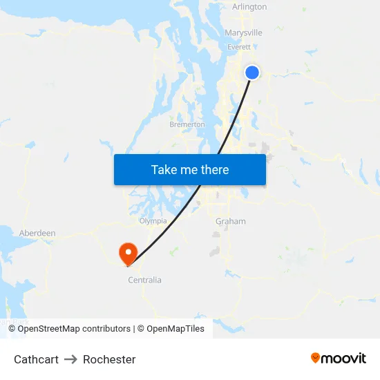 Cathcart to Rochester map