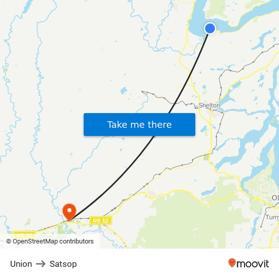 Union to Satsop map