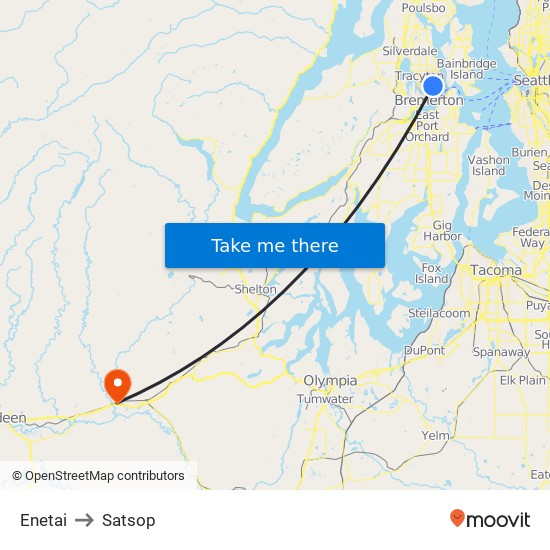 Enetai to Satsop map