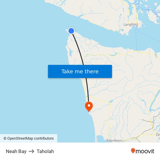 Neah Bay to Taholah map