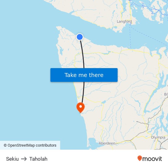 Sekiu to Taholah map