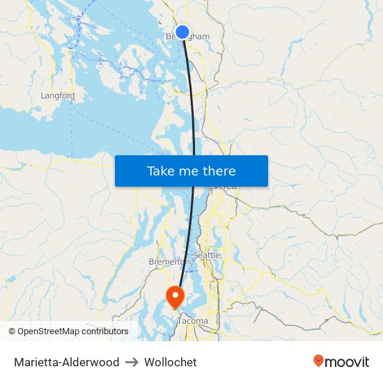 Marietta-Alderwood to Wollochet map