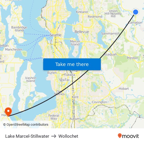 Lake Marcel-Stillwater to Wollochet map