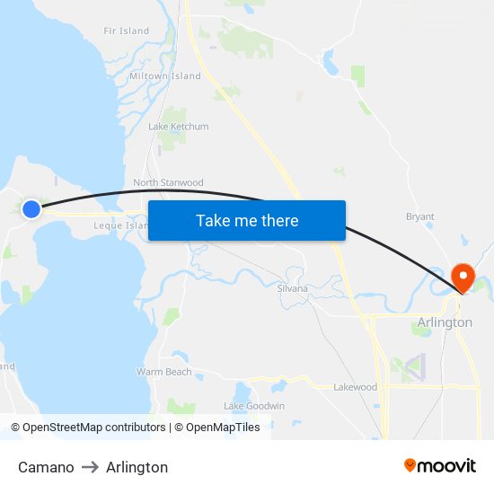 Camano to Arlington map