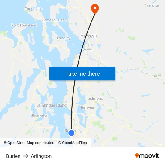 Burien to Arlington map