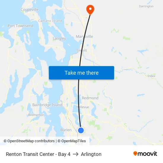 Renton Transit Center - Bay 4 to Arlington map
