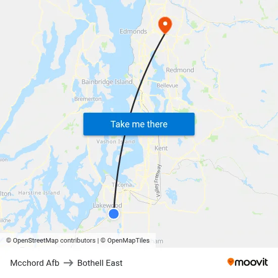 Mcchord Afb to Bothell East map