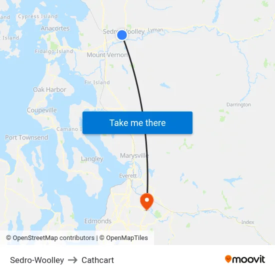 Sedro-Woolley to Cathcart map