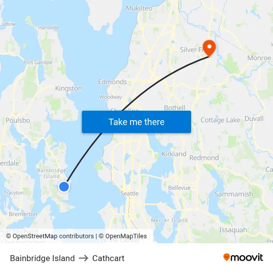 Bainbridge Island to Cathcart map