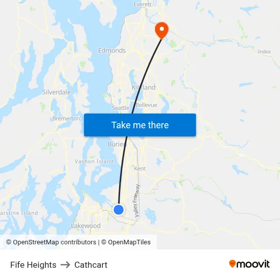 Fife Heights to Cathcart map