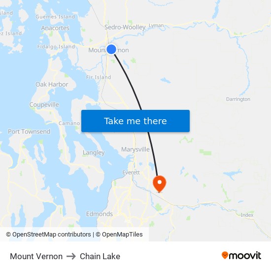 Mount Vernon to Chain Lake map