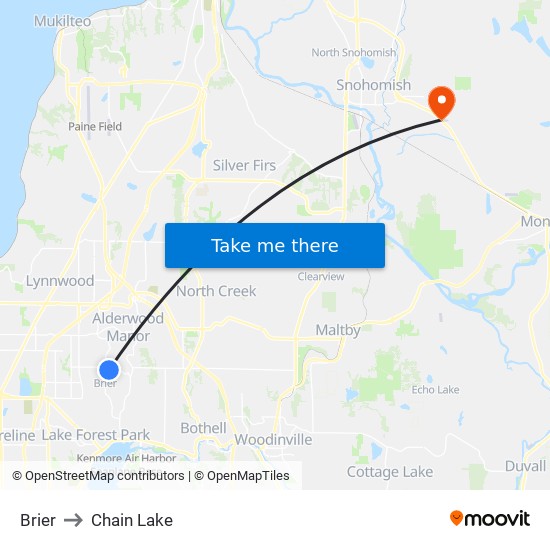 Brier to Chain Lake map