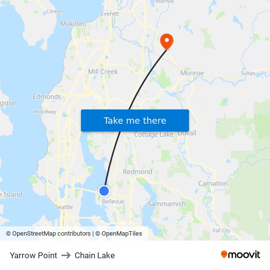 Yarrow Point to Chain Lake map