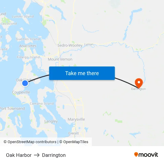 Oak Harbor to Darrington map