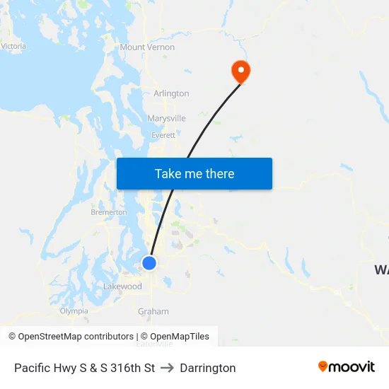 Pacific Hwy S & S 316th St to Darrington map