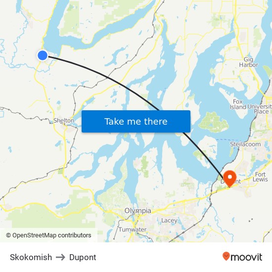 Skokomish to Dupont map