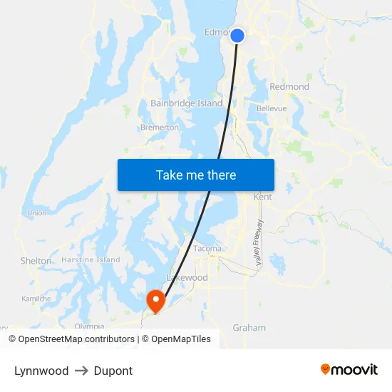 Lynnwood to Dupont map