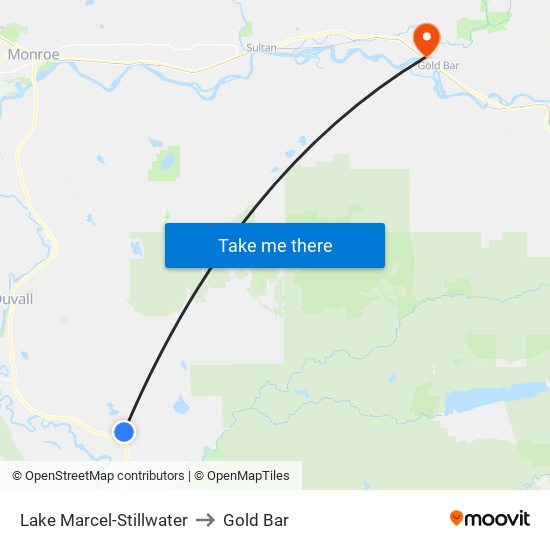 Lake Marcel-Stillwater to Gold Bar map