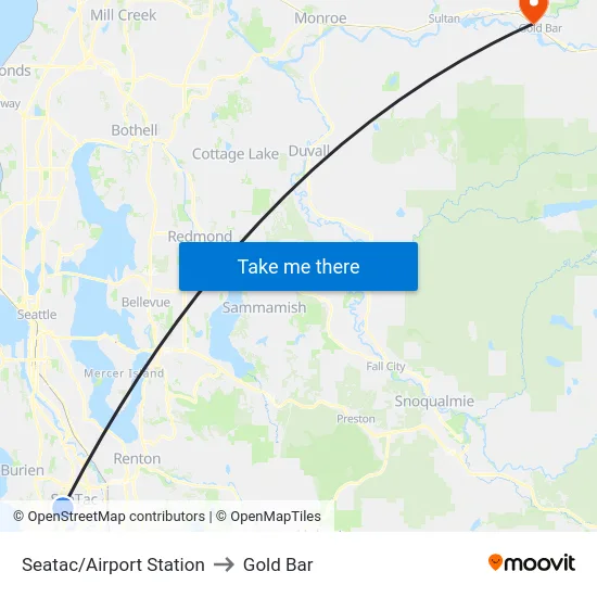 Seatac/Airport Station to Gold Bar map
