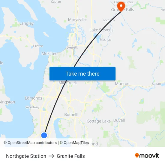 Northgate Station to Granite Falls map