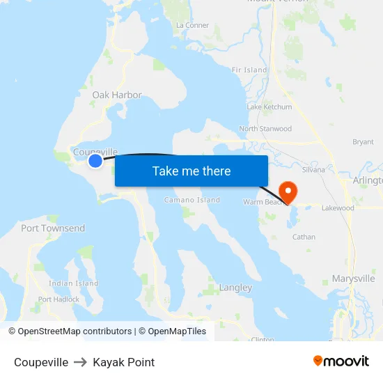 Coupeville to Kayak Point map