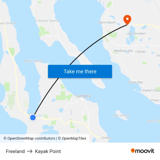 Freeland to Kayak Point map
