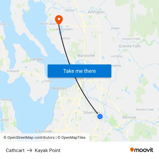 Cathcart to Kayak Point map