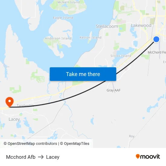 Mcchord Afb to Lacey map