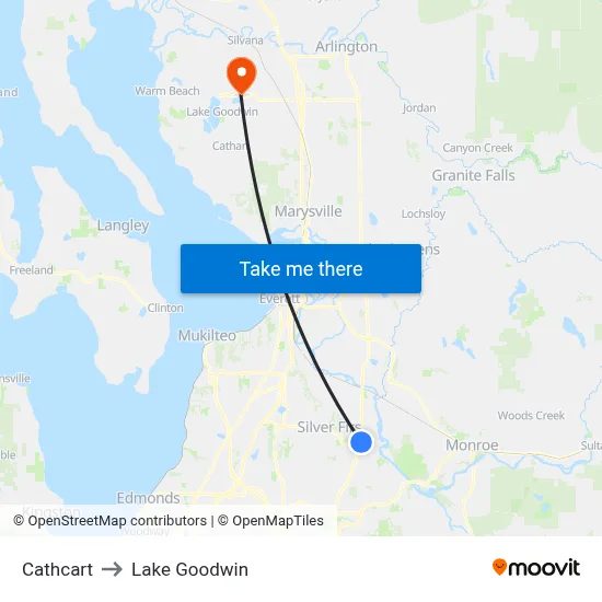 Cathcart to Lake Goodwin map