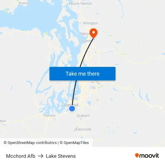 Mcchord Afb to Lake Stevens map