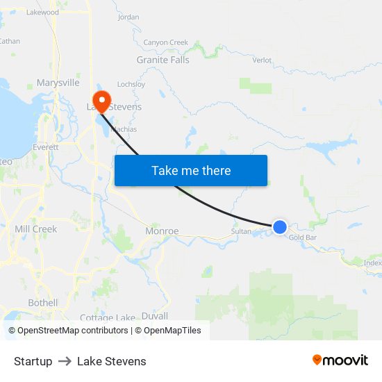 Startup to Lake Stevens map