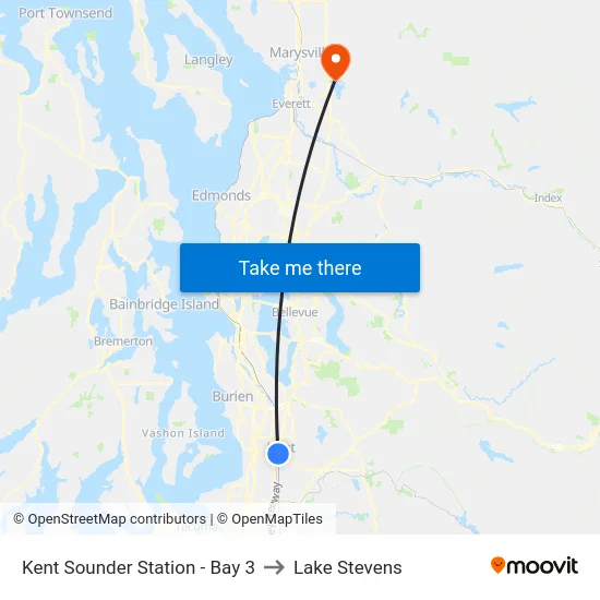 Kent Sounder Station - Bay 3 to Lake Stevens map