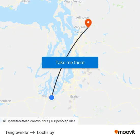 Tanglewilde to Lochsloy map